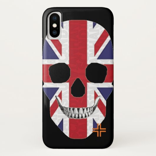 HANDSKULL Groot-Brittannië hoesje iPhone X B2 (Achterkant)