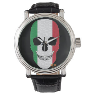 HANDSKULL Italië horloge mannen leer B2