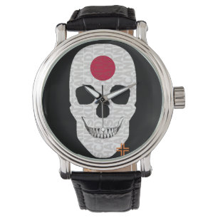 HANDSKULL Japan horloge mannen lederen B2