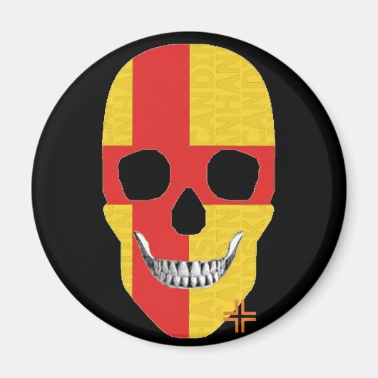 HANDSKULL Kalmar ronde magneet B2 (Voorkant)