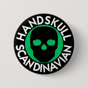HANDSKULL LIV Emerald Ronde Badge zwart P3 Button 5,7 Cm