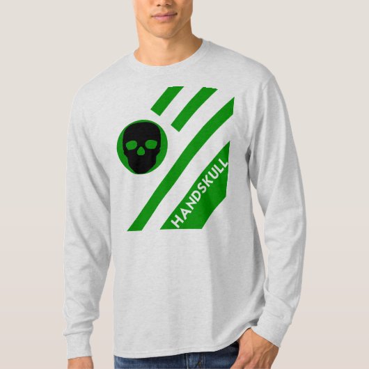 HANDSKULL LIV Forest Green Bars T-shirt Long Sleev (Devant)