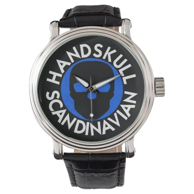 HANDSKULL LIV Sky horloge mannen lederen P3 (Voorkant)