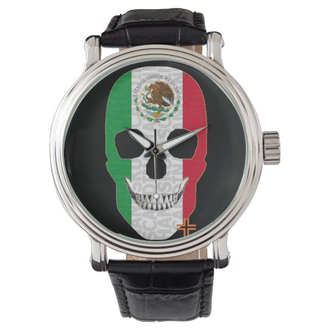 HANDSKULL Mexique montre homme cuir B2 (devant)
