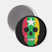 HANDSKULL Myanmar ronde magneet B2 (Voorkant / Achterkant)