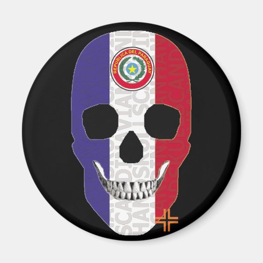 HANDSKULL Paraguay round magnetB2 Magneet (Voorkant)