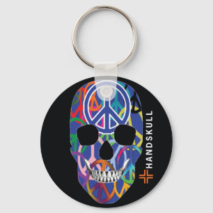 HANDSKULL Peace, Happy skull, Peace flag Sleutelhanger