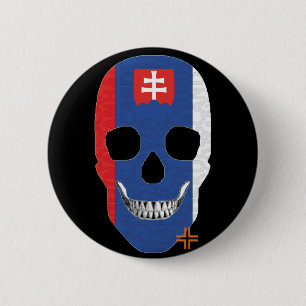 HANDSKULL Slowakije Ronde Badge zwart B2 Button 5,7 Cm