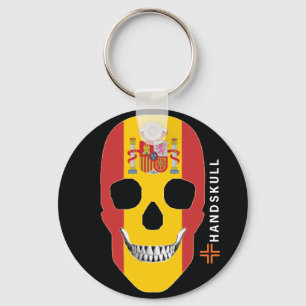 HANDSKULL Spanje, Happy skull, Spanje vlag Sleutelhanger