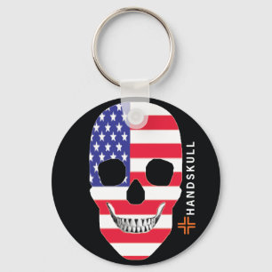 HANDSKULL Verenigde Staten, Happy skull, USA vlag Sleutelhanger