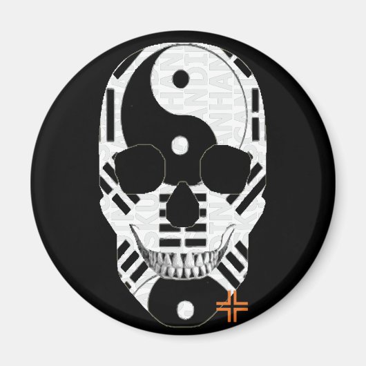 HANDSKULL Yin Yang aimant rond B2 (Devant)