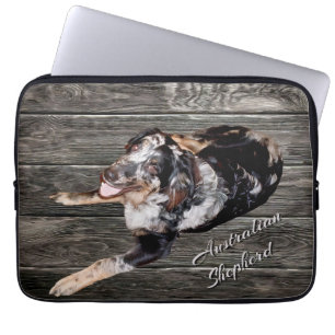 Handsome Australian Shepherd Dog Electronics Bag Laptop Sleeve