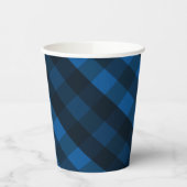 Handsome Black and Blue Plaid Paper Cup Papieren Bekers (Links)