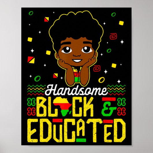 Handsome Black Educated Black History Kinder Boys  Poster (Voorkant)