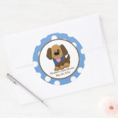 Handsome Brown Puppy Baby shower Favor Sticker (Envelop)