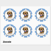 Handsome Brown Puppy Baby shower Favor Sticker (Vel)