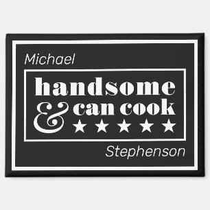 Handsome & Can Cook Typografie Vaderdag Magneet