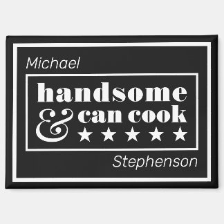 Handsome & Can Cook Typografie Vaderdag Magneet