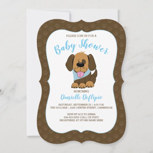 Handsome Chien Chien Chien Baby shower Invitation  (Devant)