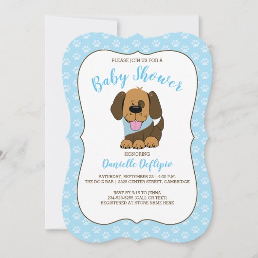 Handsome Chien Chien Chien Baby shower Invitation (Devant)