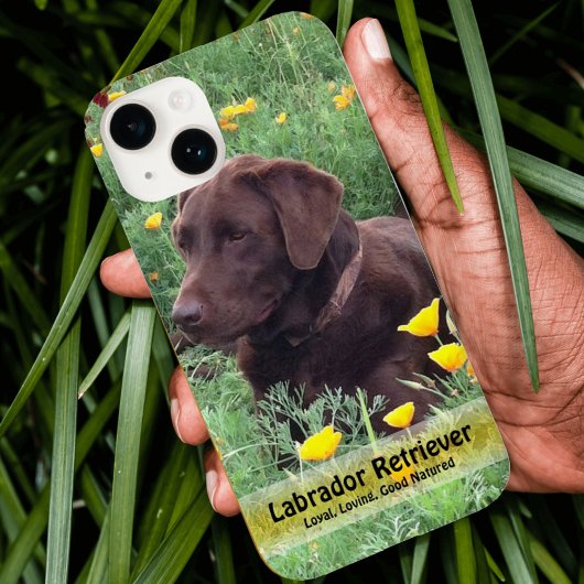 Handsome Chocolate Lab do in Poppy Patch Case-Mate iPhone Case
