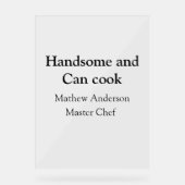 Handsome et peut cuisiner ajouter nom maître chef  (Recto)