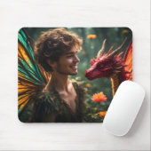 Handsome Fairy Red Dragon Design Muismat (Met muis)