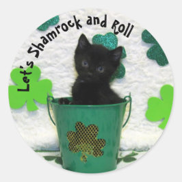 Handsome Jack the Irish Cat - St. Patrick's Day Ronde Sticker