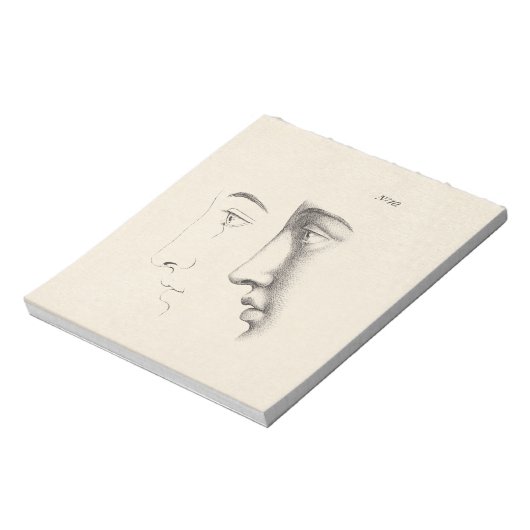 Handsome Man Profile Antiek French Engraving Notitieblok (Gedraaid)