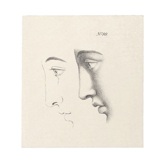 Handsome Man Profile Antiek French Engraving Notitieblok (Voorkant)