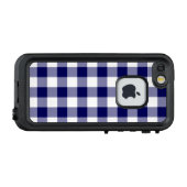 Handsome Navy and White Gingham Pset LifeProof iPhone Hoesje (Achterkant (horizontaal))