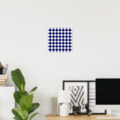 Handsome Navy and White Gingham Pset Pattern Poster (Thuiskantoor)