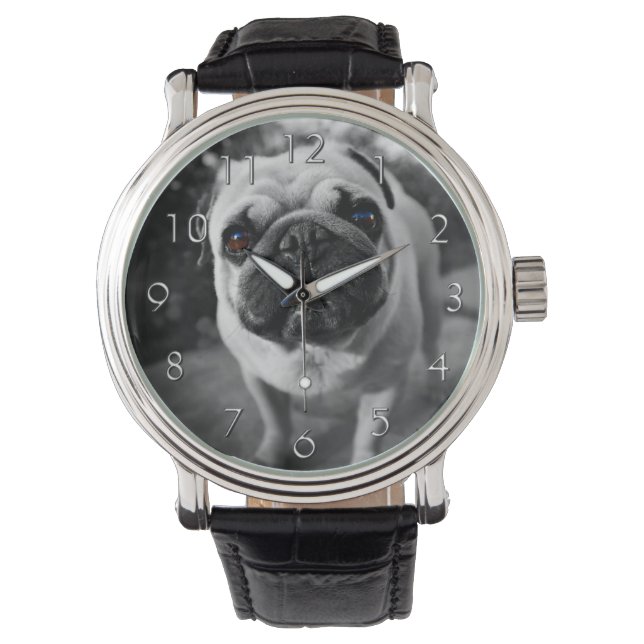 Handsome Pug Horloge (Voorkant)