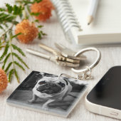 Handsome Pug Sleutelhanger (Voorkant Rechts)