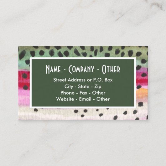 Handsome regenboogforel Vist Visitekaartje (Voorkant)