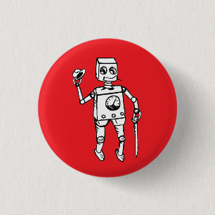 Handsome Robot beroemd gemaakt door Fred Wilder Ronde Button 3,2 Cm