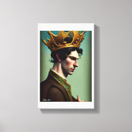 Handsome Royal King Faux Canvas afdrukken