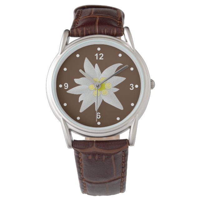 Handsome White Edelweiss Watch Horloge (Voorkant)