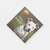 Handsome White Pitbull Birthday Servet (Hoek)