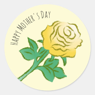 Handsome Yellow Rose Ronde Sticker