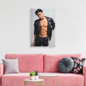 HANDSOME YOUNG MALE MODEL STRETCHEERDE CANVAS AFDRUK (Insitu (Woonkamer))