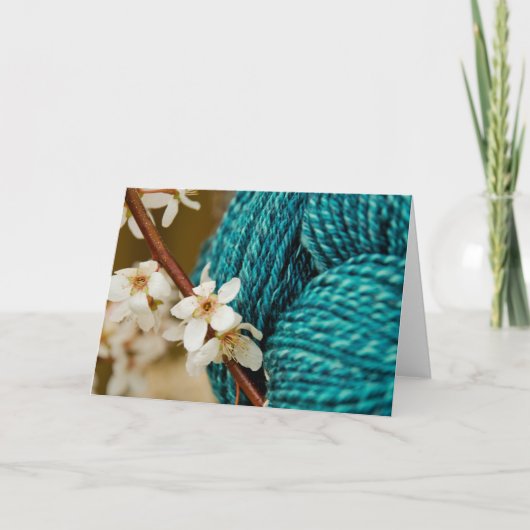 Handspun avec la prune fleurit carte (Devant)