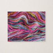 Handspun Yarn Knitting Pink Magenta Legpuzzel (Horizontaal)