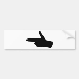 Handsymbool pistool bumpersticker