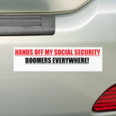HANDT MIJN SOCIALE VEILIGHEIDSBOOMERS OM HET EVEN BUMPERSTICKER (Op auto)