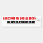HANDT MIJN SOCIALE VEILIGHEIDSBOOMERS OM HET EVEN BUMPERSTICKER (Voorkant)