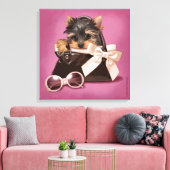Handtas yorkie canvas afdruk (Insitu (Woonkamer))