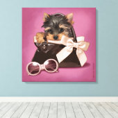 Handtas yorkie canvas afdruk (Insitu (Houten vloer))