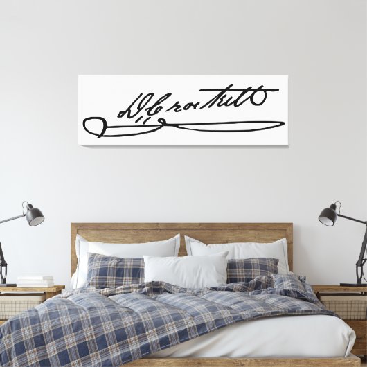 Handtekenaar van Davy Crockett Canvas Afdruk (Insitu (Slaapkamer))