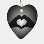 handtekenbord Heart Keramisch Ornament (Links)